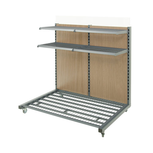 Retail Shelf with wood panel